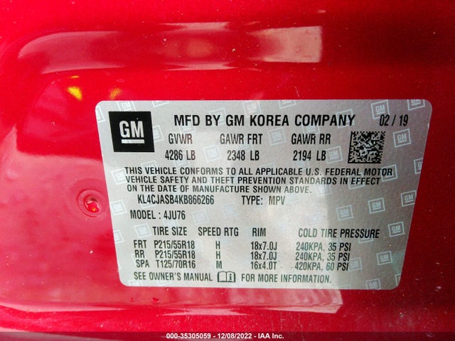 2019 Buick Encore, VIN: KL4CJASB4KB866266