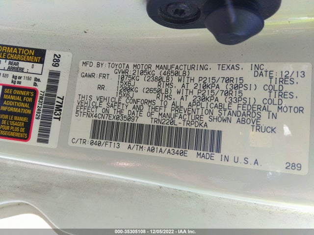 Toyota TACOMA 2014 5TFNX4CN7EX035097 Image 10