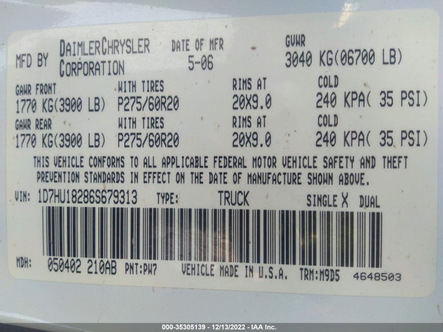 Dodge Ram 1500 Slt 2006 1D7HU18286S679313 Image 10