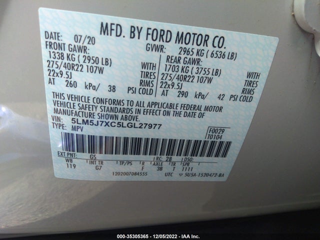 Lincoln Aviator 2020 5LM5J7XC5LGL27977 Image 9
