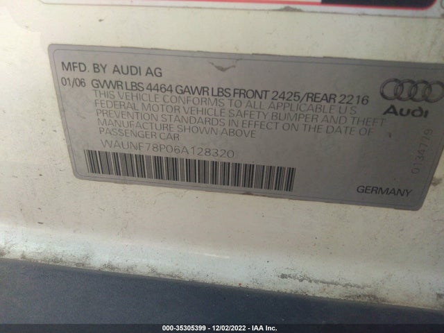 Audi A3 W/premium Pkg 2006 WAUNF78P06A128320 Image 10