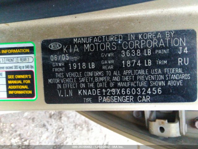 KNADE123X66032456 KIA Rio