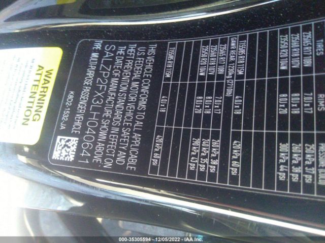 SALZP2FX3LH040641 Land Rover RANGE ROVER EVOQUE