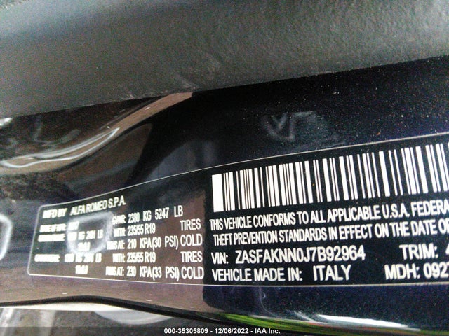 ZASFAKNN0J7B92964 Alfa Romeo Stelvio Ti Sport