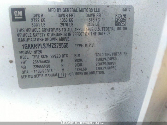 GMC Acadia Denali 2017 1GKKNPLS7HZ279555 Image 9