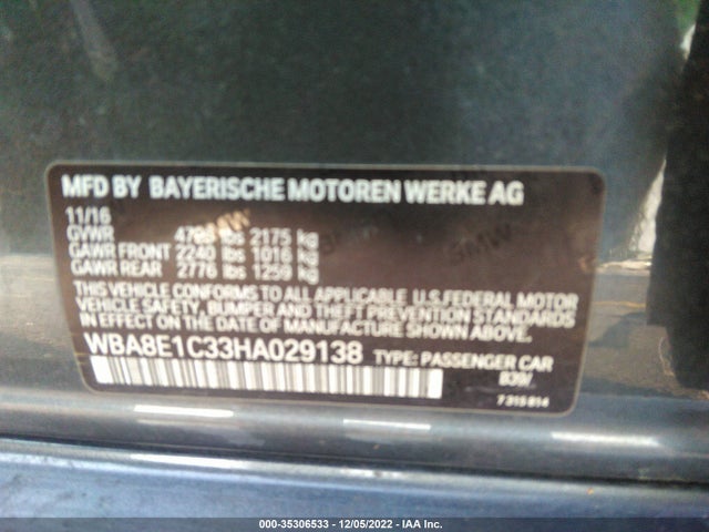 BMW 3 Series 330e Iperformance 2017 WBA8E1C33HA029138 Image 9