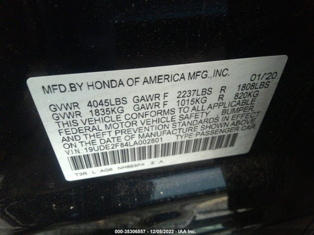 Acura Ilx Pkg 2020 19UDE2F84LA002801 Image 10
