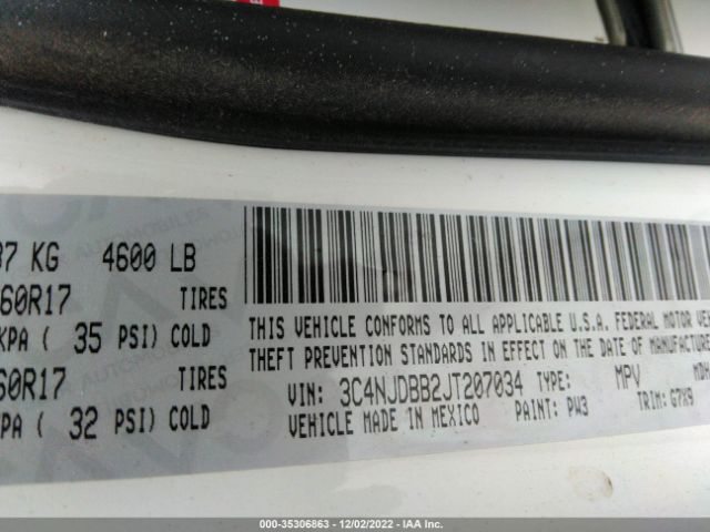 3C4NJDBB2JT207034 Jeep Compass Latitude
