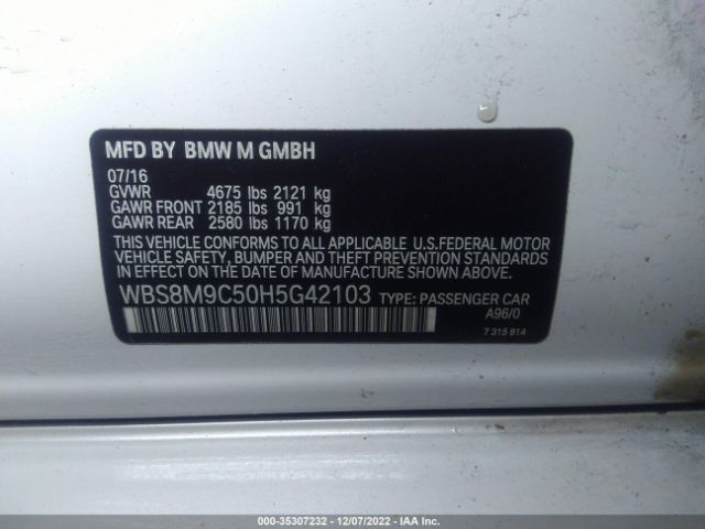 WBS8M9C50H5G42103 BMW M3