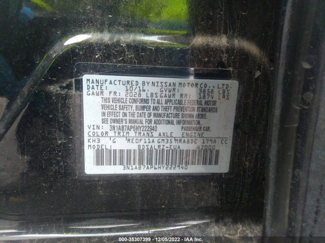2017 Nissan Sentra, VIN: 3N1AB7AP6HY222940