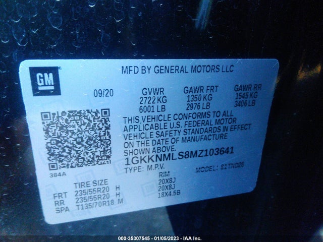 GMC ACADIA SLT 2021 1GKKNMLS8MZ103641 Image 9