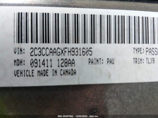 2C3CCAAGXFH931605 Chrysler 300 Limited