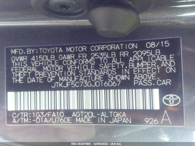 2016 Scion TC, VIN: JTKJF5C73GJ016067