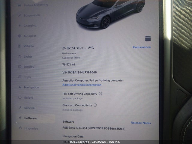 Tesla Model S Performance 2020 5YJSA1E44LF398648 Image 7