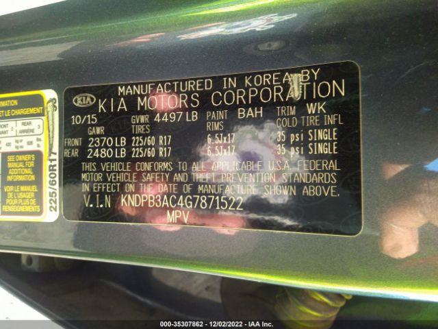 KNDPB3AC4G7871522 KIA Sportage Lx