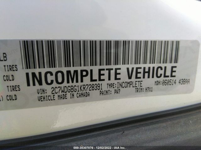 2C7WDGBG1KR728391 Dodge Grand Caravan Se