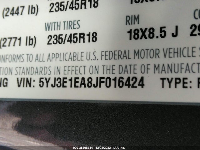 Tesla Model 3 Range Battery 2018 5YJ3E1EA8JF016424 Image 14