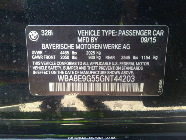 WBA8E9G55GNT44203 BMW 3 Series 328i