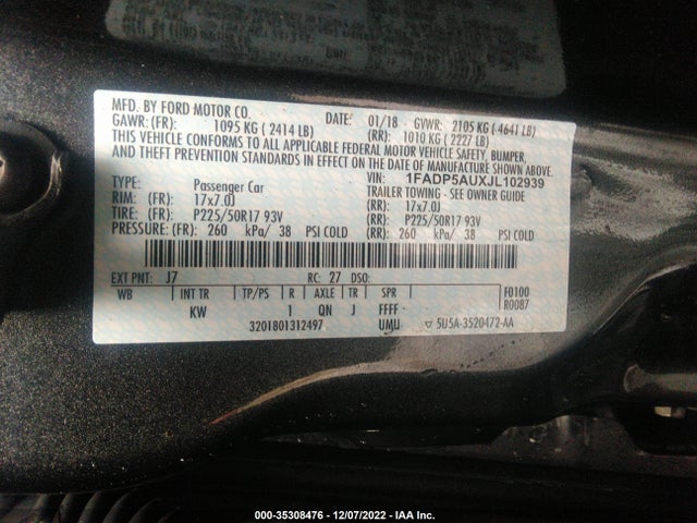 2018 Ford C-Max, VIN: 1FADP5AUXJL102939