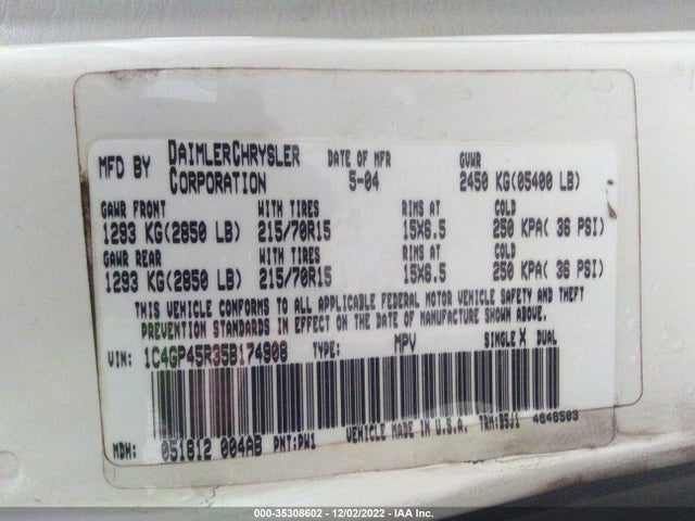 Chrysler Town & Country 2005 1C4GP45R35B174908 Image 15
