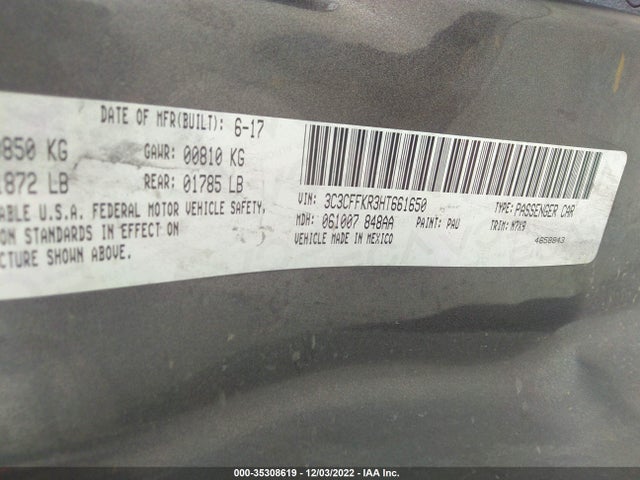 2017 Fiat 500, VIN: 3C3CFFKR3HT661650