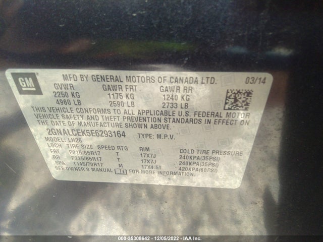 Chevrolet Equinox 2lt 2014 2GNALCEK5E6293164 Image 9