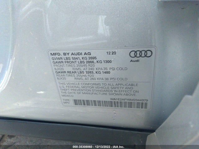 2021 Audi Q5, VIN: WA1E2AFY6M2044379