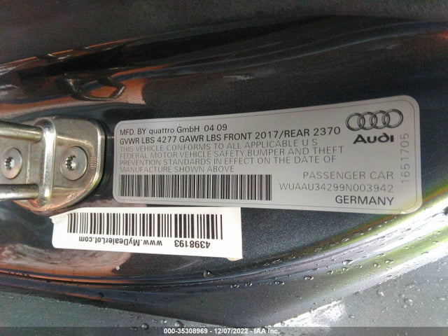 Audi R8 4.2l 2009 WUAAU34299N003942 Image 11