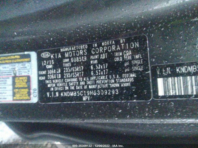 KNDMB5C19H6309293 KIA SEDONA LX