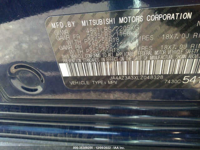 2020 Mitsubishi Outlander, VIN: JA4AZ3A3XLZ048328