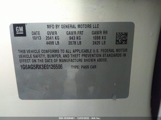 Cadillac ATS 2014 1G6AG5RX3E0126506 Image 10