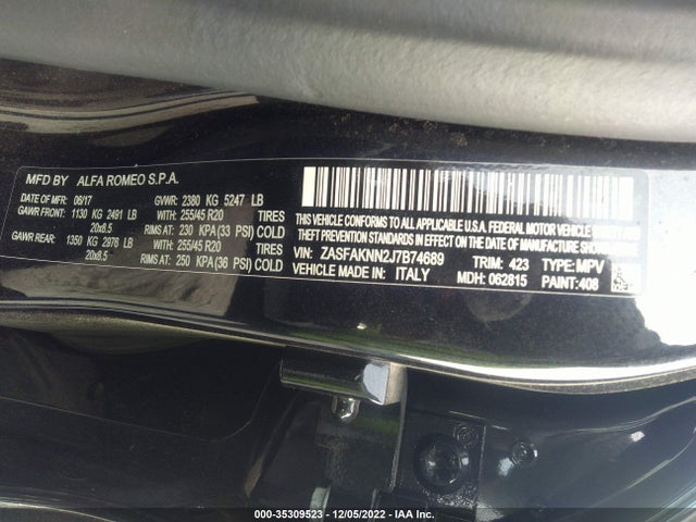 ZASFAKNN2J7B74689 Alfa Romeo Stelvio Ti Sport