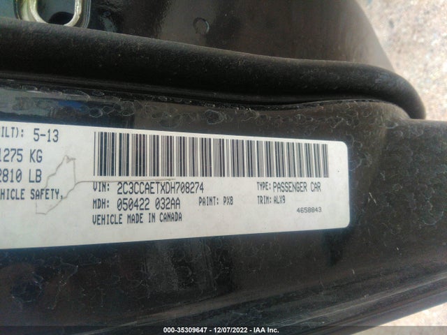 2013 CHRYSLER 300 300C VIN: 2C3CCAETXDH708274