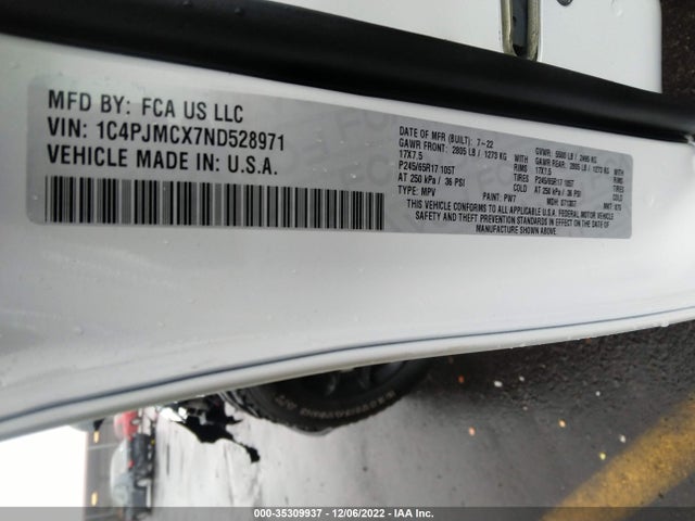 2022 Jeep Cherokee, VIN: 1C4PJMCX7ND528971