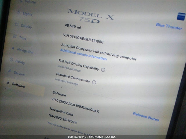 Tesla Model X 75d/100d/p100d 2018 5YJXCAE28JF113686 Image 7