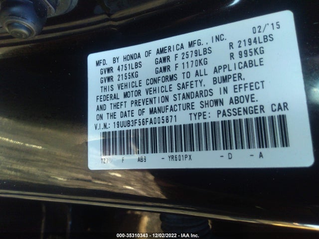 Acura Tlx V6 Tech 2015 19UUB3F56FA005871 Image 9