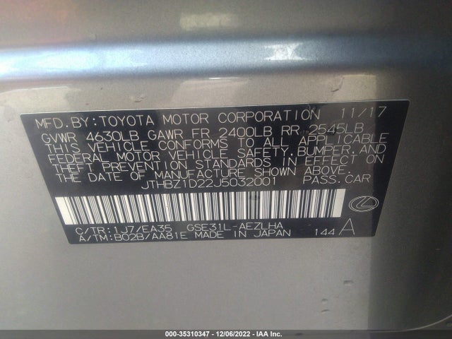 JTHBZ1D22J5032001 Lexus Is Is 350