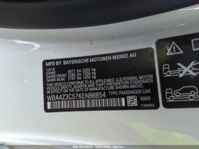2019 BMW 4 Series, VIN: WBA4Z3C57KEN88854