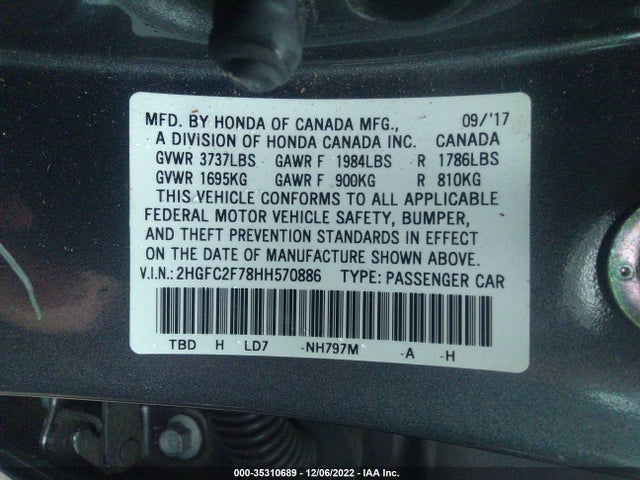 Honda Civic Sedan Ex 2017 2HGFC2F78HH570886 Image 10
