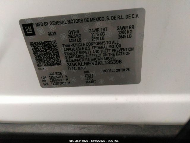 3GKALMEV2KL135398 GMC Terrain Sle