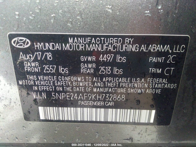 Hyundai SONATA SE 2019 5NPE24AF9KH732868 Image 15