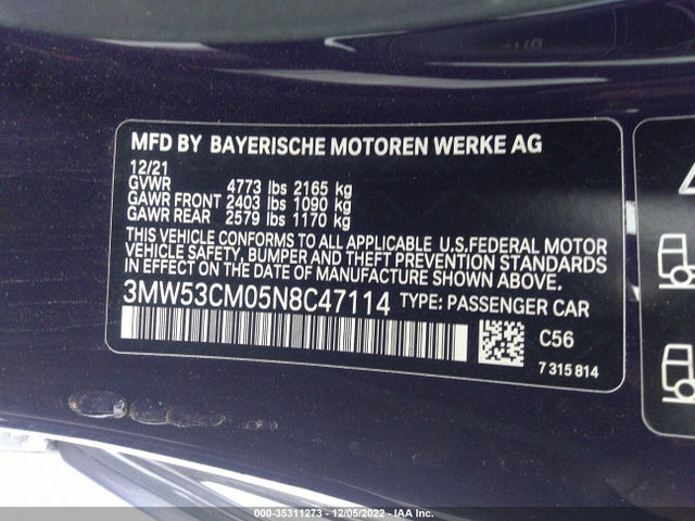 2022 BMW 2 Series, VIN: 3MW53CM05N8C47114