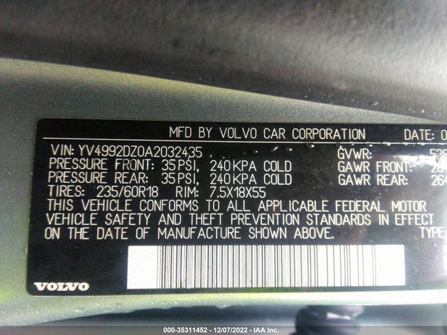 YV4992DZ0A2032435 Volvo XC60