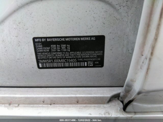 3MW5R1J00M8C19405 BMW 3 Series 330i