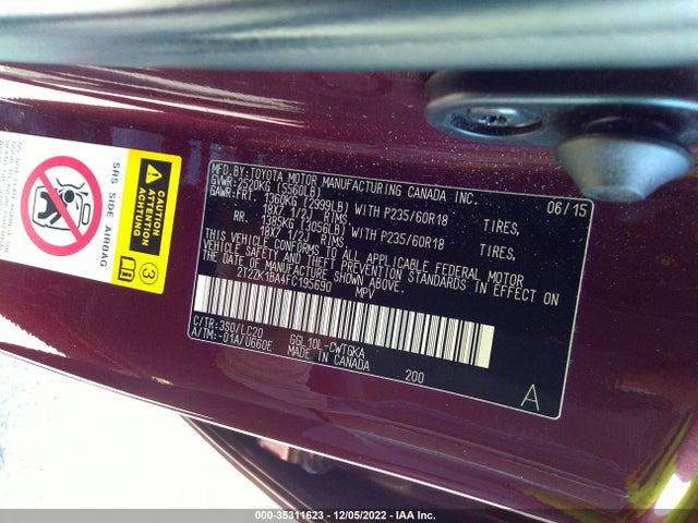 Lexus RX 350 2015 2T2ZK1BA4FC195690 Image 9