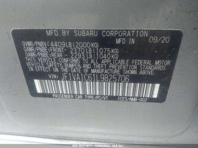 JF1VA1C61L9825706 Subaru Wrx Premium