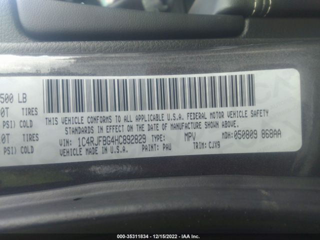 1C4RJFBG4HC892829 Jeep Grand Cherokee Limited