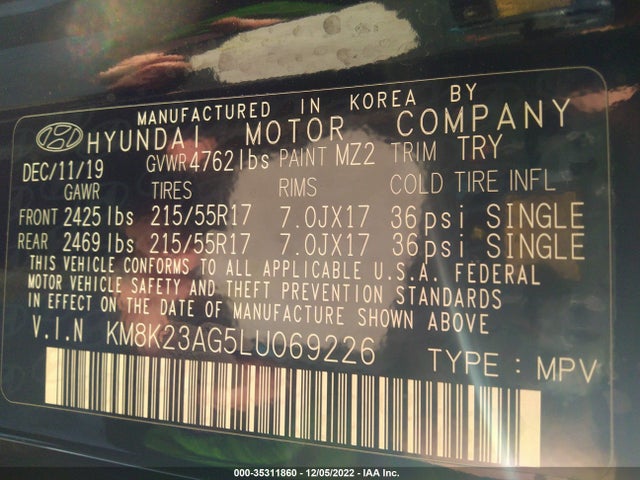 2020 Hyundai Kona, VIN: KM8K23AG5LU069226