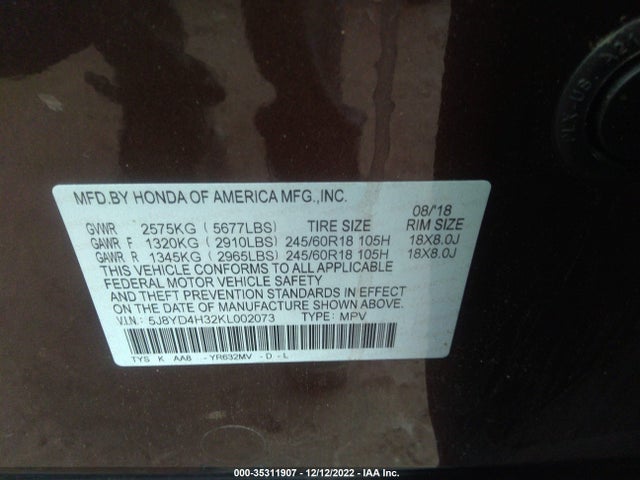 Acura MDX 2019 5J8YD4H32KL002073 Image 11