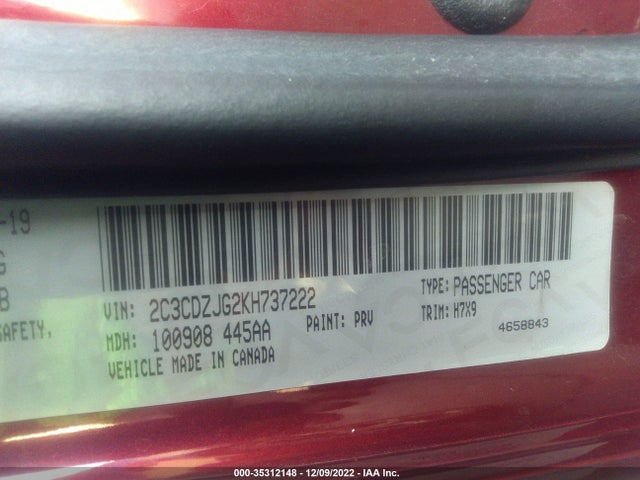 Dodge Challenger Gt 2019 2C3CDZJG2KH737222 Image 9